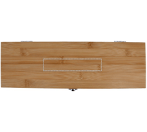 Viinisetti bambulaatikossa